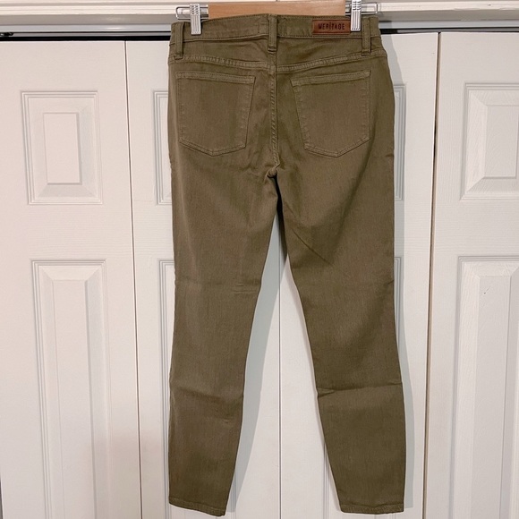 Meritage Mayfly Skinny Jeans Army Green Size 27 - Picture 9 of 10